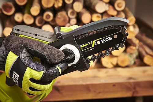 Ryobi - Potatura a mano 18 V ONE+ - Brushless/motore senza carboni, guida 10 cm, 6 m/s, tenditrice senza attrezzi - Piccola potatura, collegamento regolare e domestica - senza batteria - Honorern