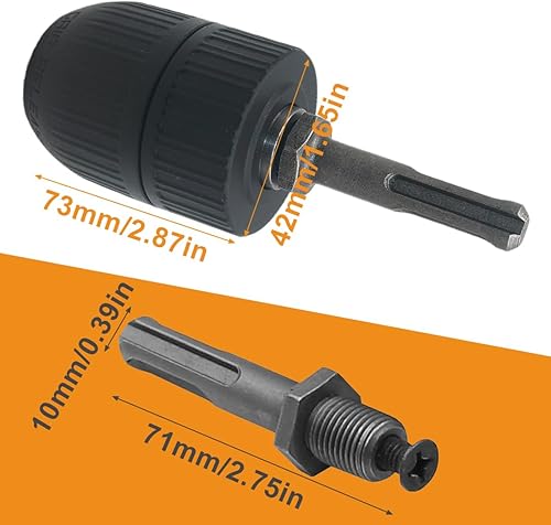 Mandrino Autoserrante Heavy Duty Keyless Drill Chuck Trapano Mandrino Chiusura Rapida con Adattatore SDS(2-13mm) - Honorern