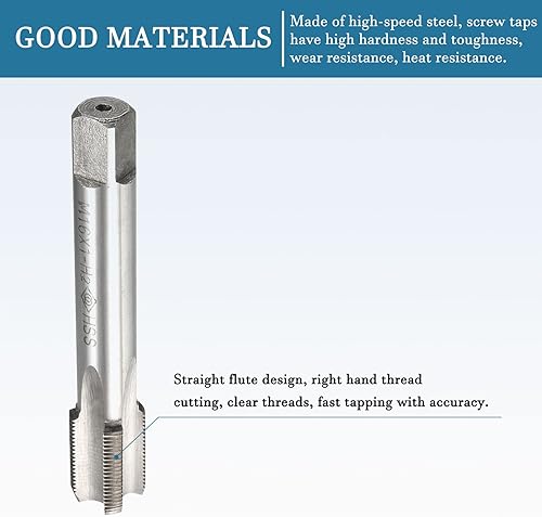 M16 x 1 Metrico Filettatura Fresatura Maschi x 1 Pezzo H2 Dritto Scanalatura Macchina Tocca per Filettatura Riparazione, [Acciaio Alta velocità, Non rivestito] - Honorern