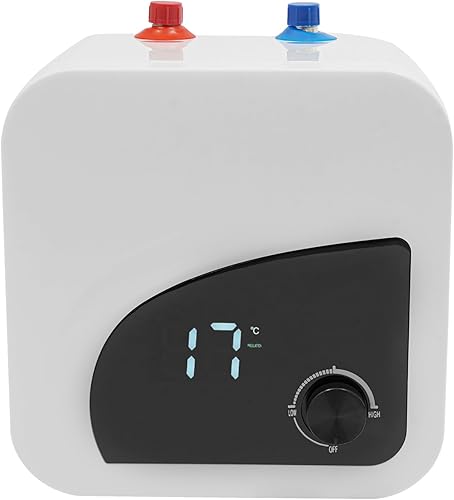 Scaldabagno elettrico serbatoio 8 litri 1,5 kW sotto il lavello Mini scaldabagno con display digitale 30-65℃ per cucina o lavandino - Honorern