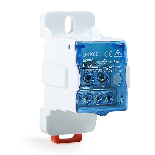 Scatola di Distribuzione su Guida Din, UKK-80A Morsettiera su guida Din Scatola di distribuzione Connettore cavo elettrico Scatola di giunzione di alimentazione universale per armadi ad alta tensione - Honorern