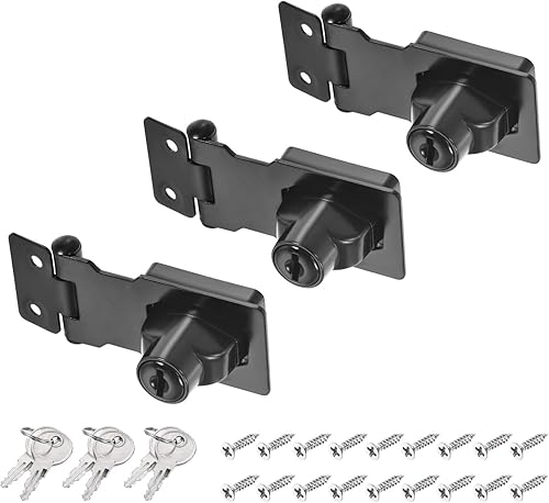 Serrature a Chiave, 3Pz 3 Pollici con Pomello Girevole, Chiusura a Chiave, Chiusure Sicurezza Metallo per Piccole Porte Armadi, Chiavi Diverse, Rame - Honorern