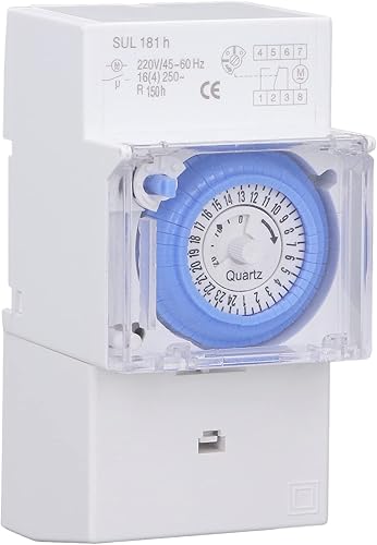 Timer, Interruttore meccanico di controllo del tempo, Timer meccanico 24 ore, Interruttore programmabile impermeabile 24h, per la casa, Cucina, Interno, Esterno (AC230V) - Honorern