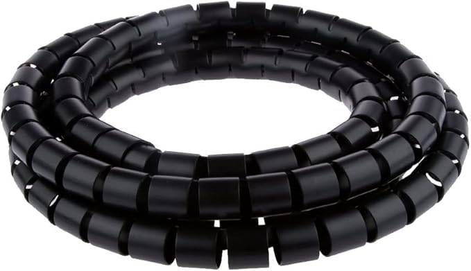 Techly 108767 Guaina Raccoglicavi Diametro 25mm a Spirale 20m Nero Nero - Honorern