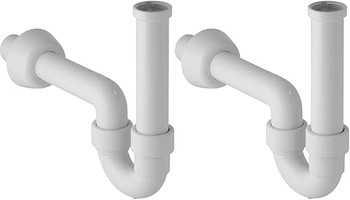 Geberit serie 151.100.11.1 Sifone per lavabo in PP bianco orientabile 11/4' x40 mm (Confezione da 2) - Honorern