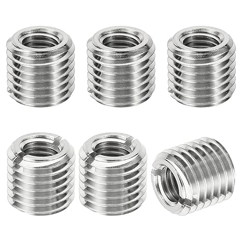 Filettatura Adattatori Manicotto Riduzione Dado, 6pz M16*2 Maschio a M10*1,5 Femmina Riparazione Inserto Dado Vite Riduttore Trasformazione Acciaio Inossidabile Chiusura 15mm - Honorern