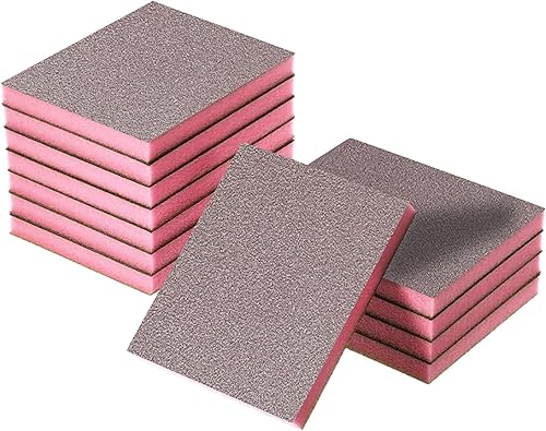 12 Pezzi Spugna Abrasiva per Legno Spugnetta Carta Vetrata Spugna Spugne Abrasive Legno Riutilizzabile Blocco di Spugna Smerigliata 120 Diverse Spugnette Abrasive per Legno, Metallo - Honorern