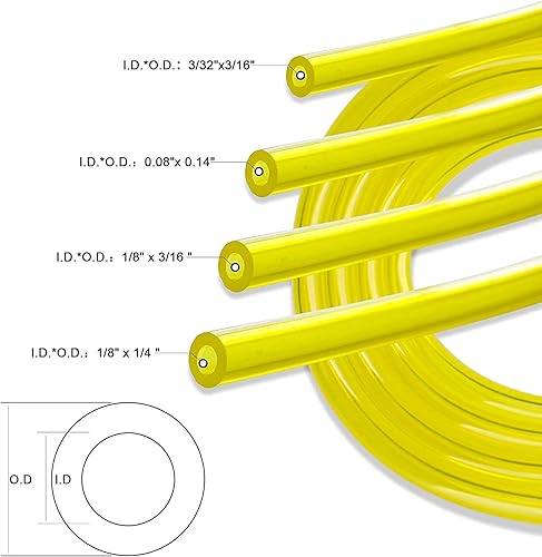 4 Pezzi Tubo del carburante Benzina, Diesel Tubo per Benzina con 4 Dimensioni Diverse, Gasolio Tubo Flessibile per decespugliatori tagliaerba motosega Tagliasiepi - Honorern