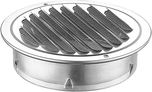 Griglia di ventilazione rotonda in acciaio , 70-300 mm, per condotto di ventilazione, per cucina, bagno, armadio (120 mm) - Honorern