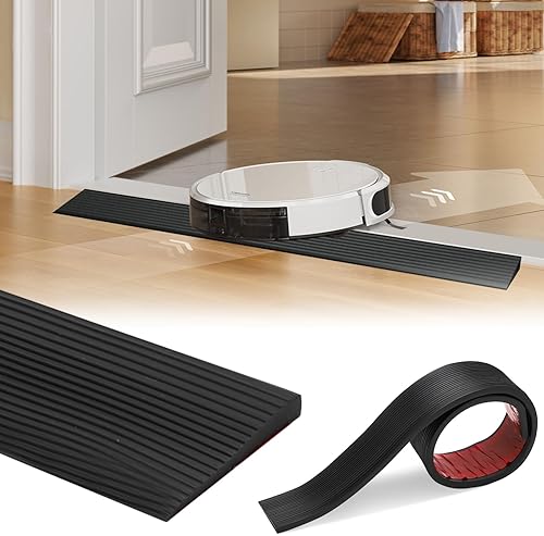 Rampa per soglia in gomma, profilo di transizione, autoadesiva, profilo di compensazione, rampa per soglia in gomma, per porte e passeggini, garage (nero, 5 x 1 x 200 cm) - Honorern