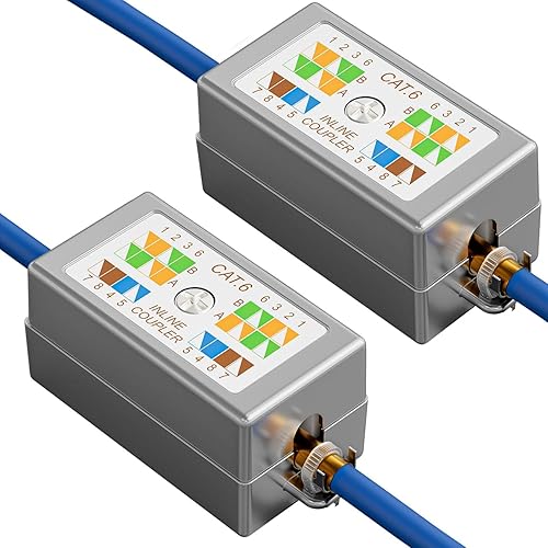 2 Pz Scatola di giunzione Ethernet schermata da 10 Gbps, scatola di giunzione Cat5e/Cat6, tipo Punch Down - Honorern
