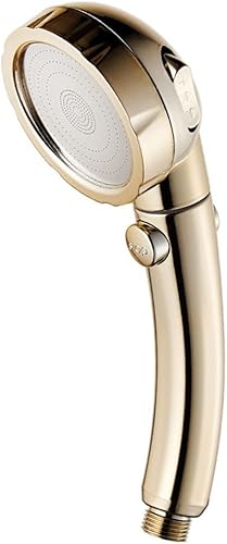 1 Pcs ABS Soffione Doccia da Bagno, Soffione Doccia Forte Pressione, Soffione Doccia a Pioggia, Soffione Doccia Regolabile a Tre Velocità, Oro - Honorern