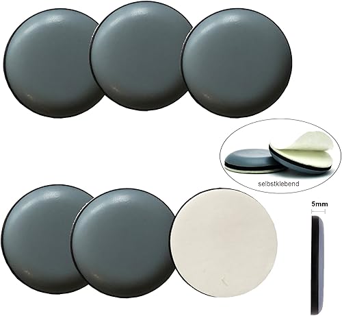 GOODWAY 16 feltrini in teflon, per mobili, colore grigio, diametro 22 mm, autoadesivi - Honorern