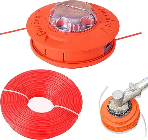 Alluminio Testa Decespugliatore, con Filettatura Sinistra M10, Testa Filettata Easy Load & Go è Adatta per Tosaerba Nylon 2,4 mm 30 m (Colore Della Corda Casuale), Testina Falciante - Honorern