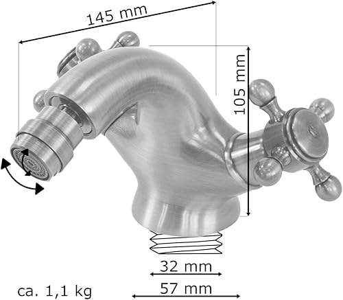 Retro Rubinetto Miscelatore Bidet Bagno Sanlingo Ottone Bronzo - Honorern