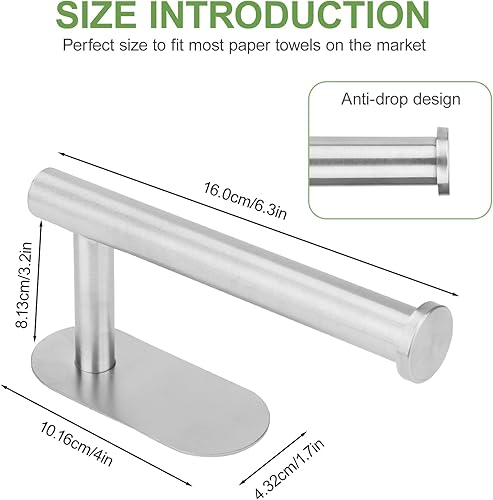 Porta Carta Igienica Adesivo Acciaio Inox 304 da 2 pezzi, Portarotolo Carta Igienica da Parete, Senza Foratura, Porta Rotoli Carta Igienica, Portarotolo da Muro per Toilette Cucina Bagno Lavatoio - Honorern