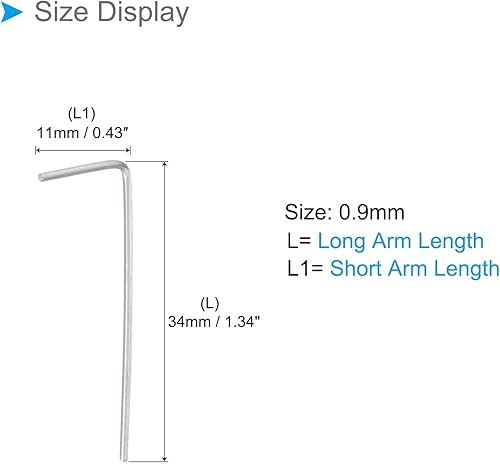 Chiave Esagonale a Brugola a Forma di L, 0,9mm Metrica, CR-V Testa Esagonale a Forma di L - (Applicazioni: per Riparazioni Domestiche Manutenzione Meccanica), 5pz - Honorern
