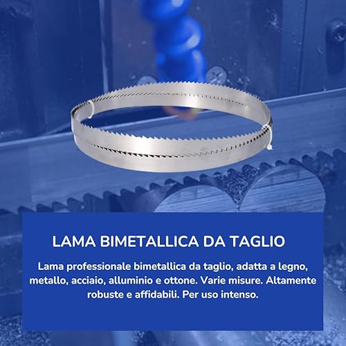 Lame per Sega a Nastro Bimetallica Professionale, Varie Misure 1140-1325 -1335-1440 -1470-1735mm, per Taglio Metalli, Acciaio, Alluminio, Ottone, Rame e Legno (1335x13x0,65 8/12) - Honorern
