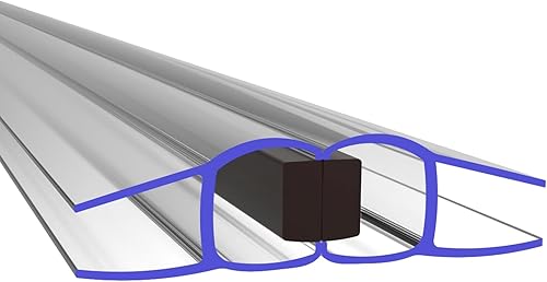 Guarnizione doccia | porta doccia | guarnizione | labbro in gomma | magnete | decolorante | 200 cm | guarnizione magnetica a 180° spessore vetro: 6 mm x 1 paio - Honorern