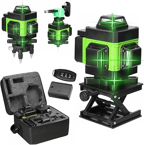 Livello laser a 16 linee, livello laser autolivellante 360 ° x 4 gradi verdi, macchina di livellamento laser, 4D 3° livellamento, IP54 Anti-Polvere Tank High Accuracy Rotante Laser Cantier con 2 - Honorern