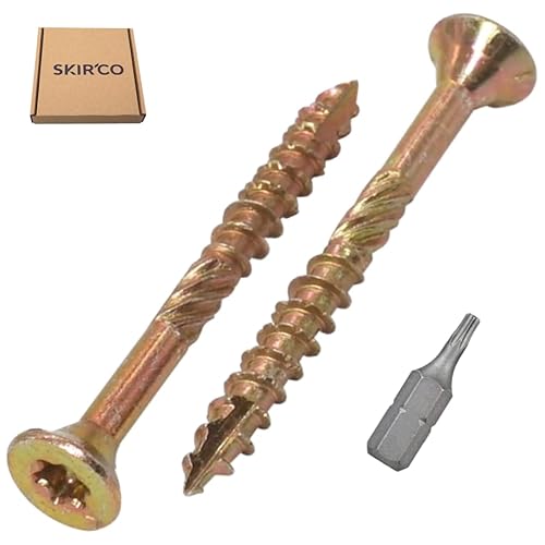 SKIR'CO Confezione da 200 viti universali in acciaio zincato da 3,5 x 35 mm, testa svasata, testa torx, tipo 17, viti truciolare (200, 3,5 x 35 mm) - Honorern