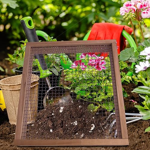 Setaccio per il terreno, setaccio multifunzionale per ghiaia, riutilizzabile, strumento per bonsai di grande capacità per la preparazione del compost - Honorern