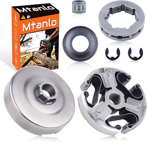 Kit Sprcoket Tamburo Frizione per Husqvarna 365 X-Torq, 372 372XP X-Torq XPX Motosega, Tamburo Frizione, Frizione, Pignone Cerchione, Rondella Frizione, Cuscinetto ad ago, E-Clip - Honorern