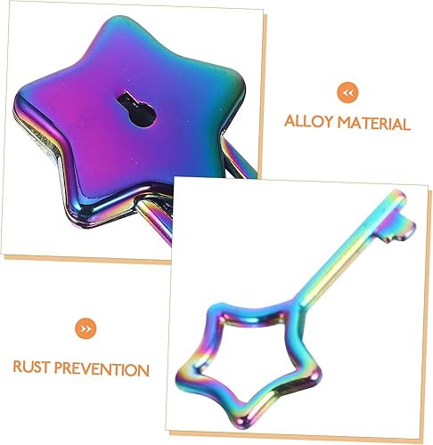 Lucchetto Forma Di Stella Decorativo Per Diario Lucchetto Con Chiave Accessori Fai Da Te Per Ragazze Resistente E Antiruggine - Honorern