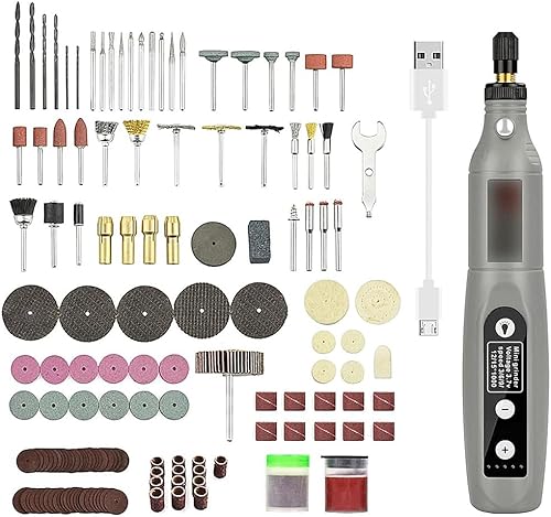 Utensile Rotante Senza Fili con 24 Pezzi di Accessori - Mini Smerigliatrice Elettrica 3,7 V 5 velocità 3600-15000 Giri/min, Ricaricabile Tramite USB per Lavori Fai da Te Incisione - Honorern