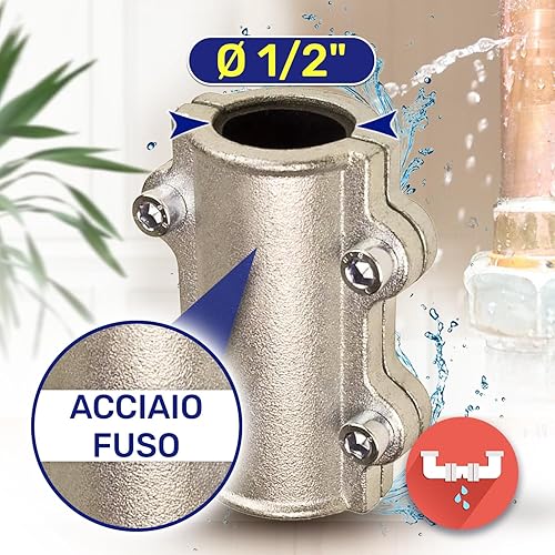 Collare Tubi in Acciaio 1/2' per la Riparazione - Garanzia di 10 Anni - MONTERAL - Honorern