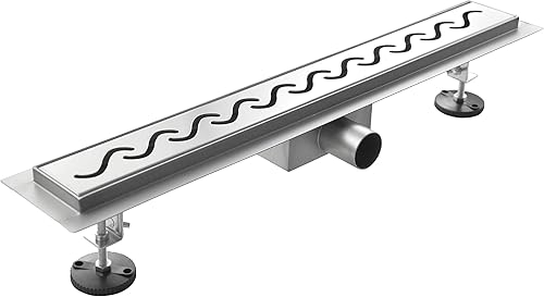 Canalina Di Scarico Per Piatto Doccia A Pavimento Acciaio Inox (110x7 cm, Linea/Piastrellabile) - Honorern