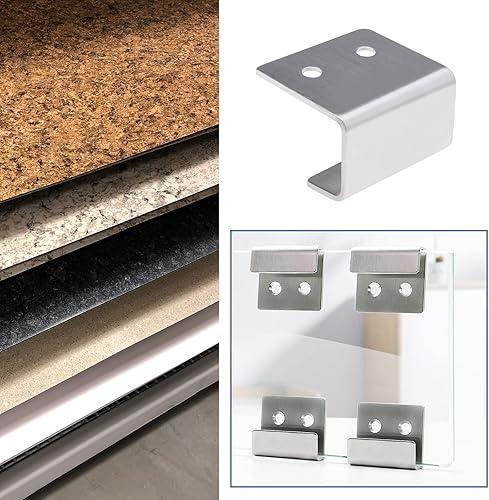 eMagTech 20PCS Staffa di visualizzazione per piastrelle in ceramica Supporto da parete in acciaio inox resistente gancio per appendere specchio immagine 16mm scanalatura larghezza interna argento - Honorern