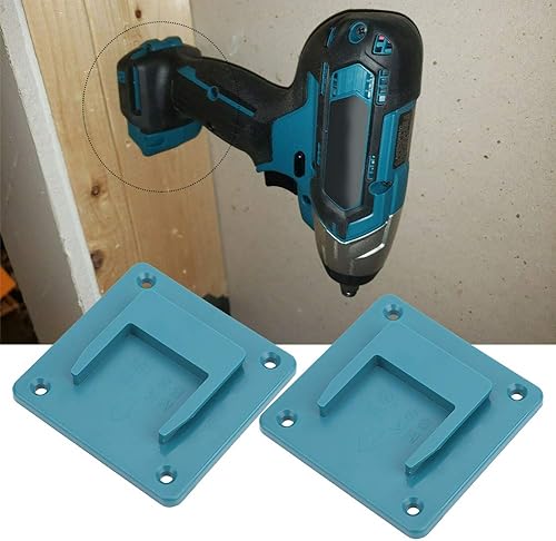Portautensili elettrico, 2 pezzi supporto macchina per montaggio a parete staffa di fissaggio dispositivi adatti per utensile elettrico Makita 18V e trapano elettrico Bosch 18V(ciano) - Honorern