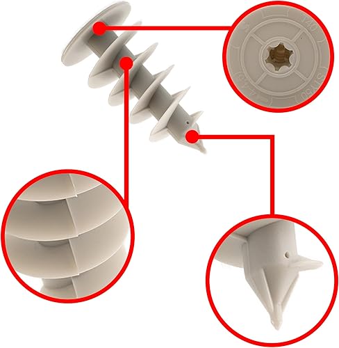 SM0STYN - Tasselli termici per materiali isolanti, lavorazione senza preforature o attrezzi speciali, tasselli in polistirolo espanso duro (25 x 50-25 pezzi), 100% nylon, grigio - Honorern