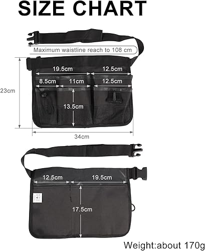 HomyComy Unisex Maneggevole Giardino Giardinaggio Fioraio Vita Cintura Degli Attrezzi da Giardino con 5 Tasche Borsa Porta Attrezzi con Cintura Regolabile Cintura Portautensili - Honorern