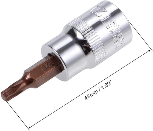 TOP-VIGOR Chiave a bussola Torx, attacco da 3/8' x T45 CR-V, punte in acciaio S2 di alta qualità, punta Torx con lunghezza 48 mm per chiave dinamometrica, chiave a cricchetto, trapano a percussione, - Honorern