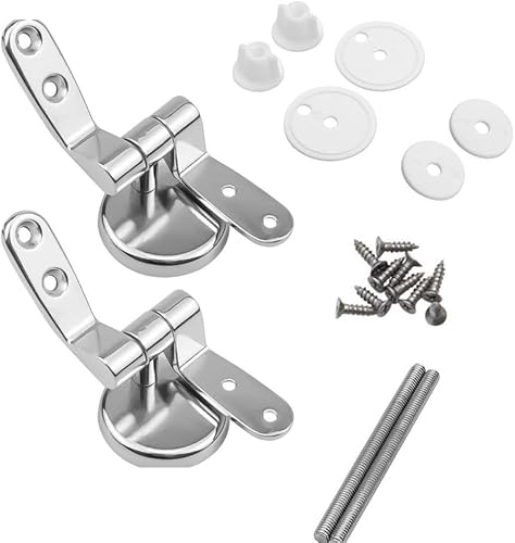 Cerniere Tavoletta Wc,Coppia di Cerniere Universali per Tavoletta Copriwater,2 pezzi Cerniere Copriwater, Cerniere Sedile WC Coppia,Kit Cerniera Fissa Riparazione,Kit Cerniera Fissa Riparazione - Honorern