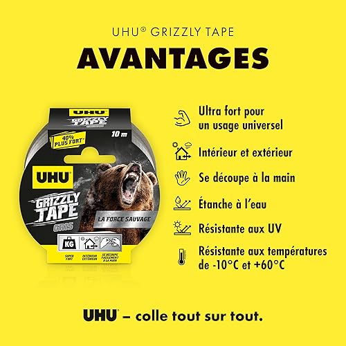 UHU 35720 Nastro Adesivo, Grigio, 10mx50mm - Honorern