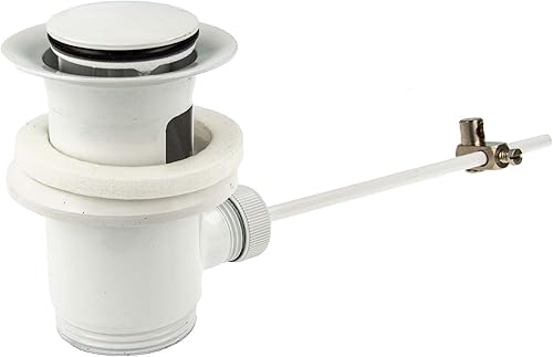 tecuro - Piletta di scarico eccentrica, bianco (RAL 9016) per lavabo - Honorern