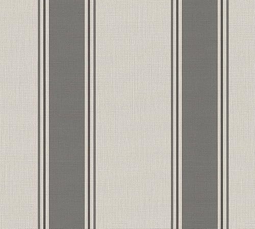 Michalsky 399832 - Carta da parati in tessuto non tessuto, motivo a righe, colore: beige, grigio - Honorern