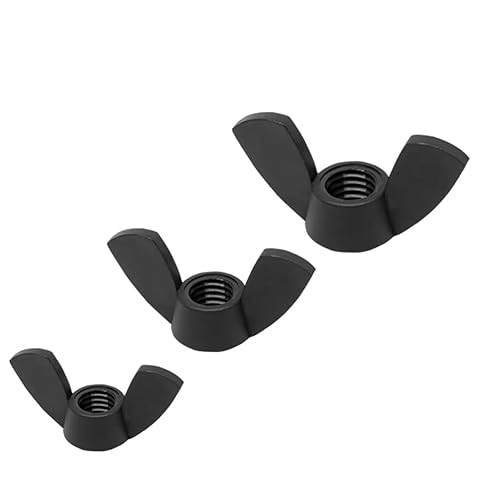 M8 Dado ad Ala in Plastica, Dadi con Alette in Nylon (Nero, 10 Pezzi) - Honorern