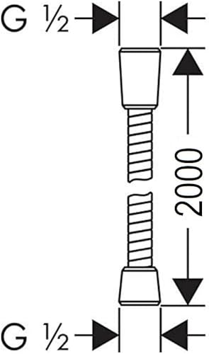 807690 | Flessibile Doccia 2,00 metri Connessione Universale G 1/2' Tubo Flessibile Doccia 200 cm in Plastica, Flessibile Metaflex Argento, Tubo Spiro-Flex, Ottima Resistenza Antipiega - Honorern