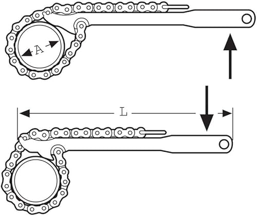 Rothenberger 107120000 Chiave a Catena Reversibile, 12', 300 mm, Rosso - Honorern