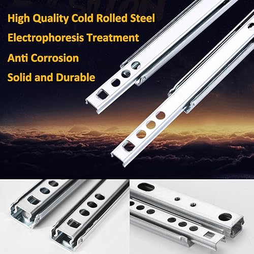 4 Paia (8 Pezzi) 438mm Guide per Cassetti 17mm Cuscinetti a Sfera Guide di Cassetti Acciaio Zincato Guide a Estrazione Binari Cassetti Scorrevoli Guida di Cursori Armadio - Honorern