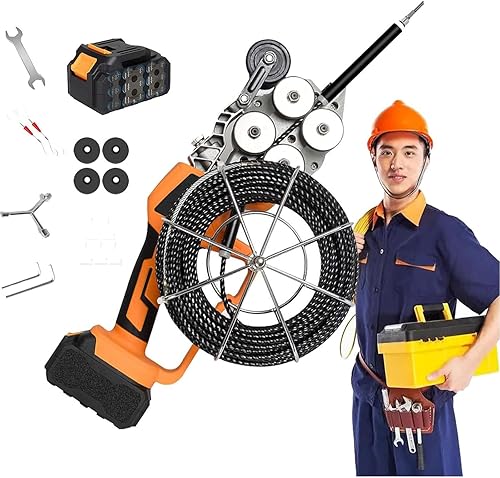 Macchina per Incordare Domestica Portatile Senza Fili con Batteria al Litio Cavo Automatico per Incordare Parete Filo Elettrico Ricaricabile Filettare Parete per Elettricista,2*Battery - Honorern