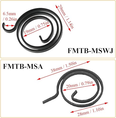Set di 6 molle per maniglia della porta, diametro 19 mm, set di ricambio per maniglia a spirale a 2,5 giri, molla interna a testa piatta - Honorern