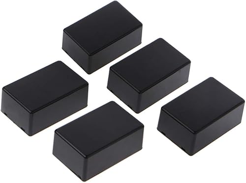 5 pezzi di plastica caso Progetto elettronico caso strumento caso fai da te 70x45x30mm - nero - Honorern
