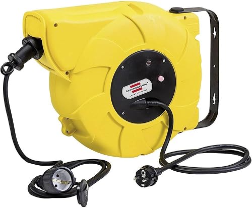 BRENNENSTUHL A1941251201241020300 1241020300-Enrollacables carrete automático IP20 H05VV-F3G1,5 con Cable de 9+2 m, Multicolor, 28 x 12,5 x 22 cm - Honorern