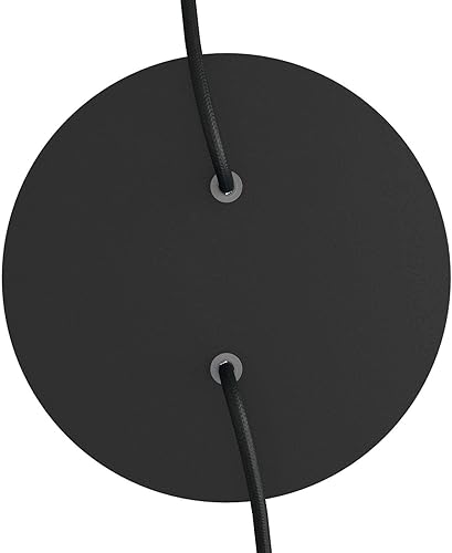 creative cables - Rosone Rose-One Rotondo, Diametro 200 mm con 2 Fori e 4 Fori Laterali - Dibond Nero Opaco, Nero - Honorern