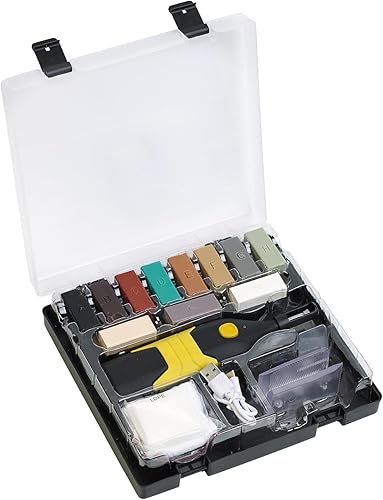 Set di riparazione in laminato: set di riparazione per parquet, laminato e legno con smalto per cera a batteria, USB (set di riparazione parquet, riparazione legno, riparazione) - Honorern